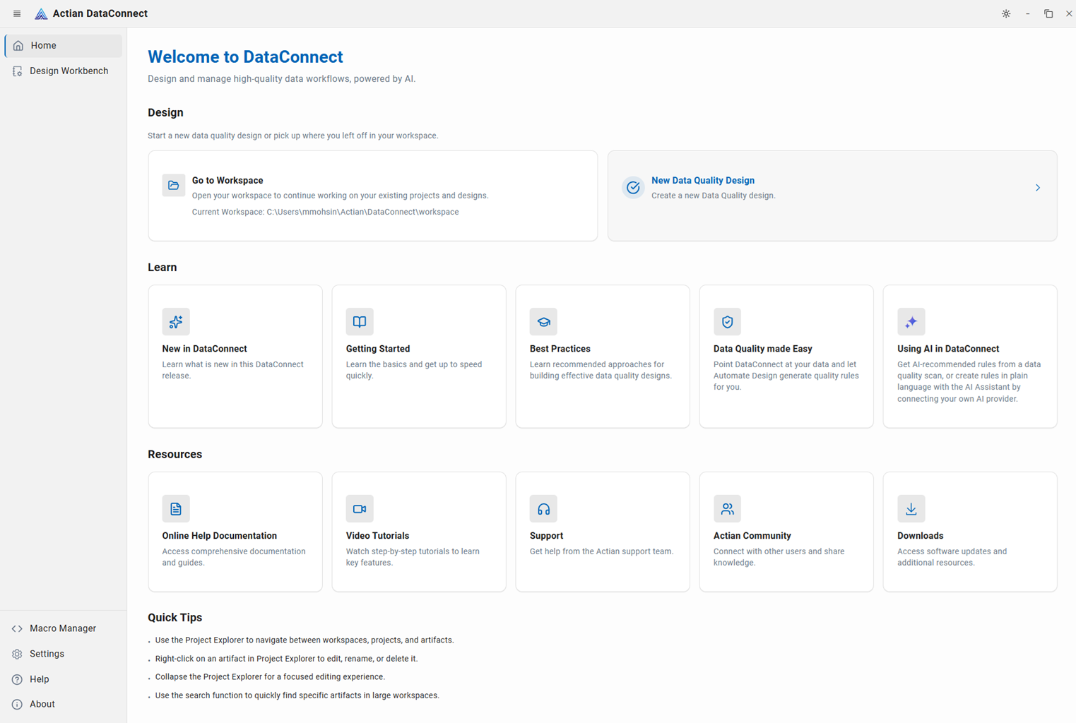 DataConnect Home Page